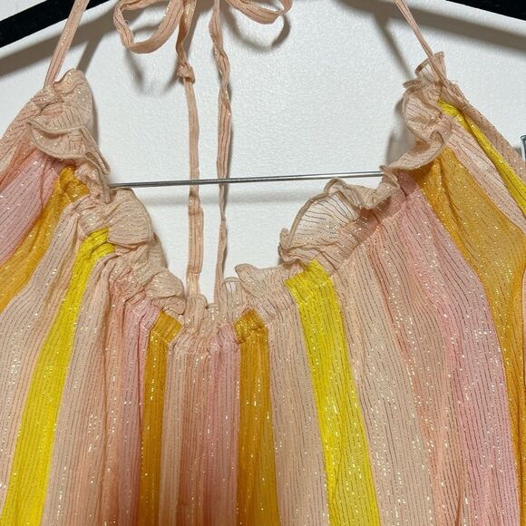 NWT Anthropologie “Sundress” Sophie Jumpsuit Marbella Mix Peach Sz L/XL - Picture 11 of 12